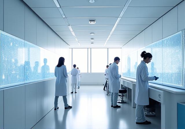 港区のラボでの研究風景